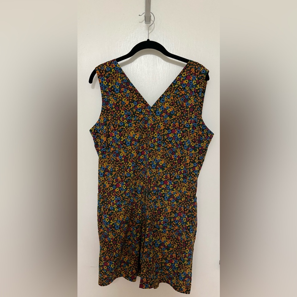 Toad&Co Black Floral V-Neck Sleeveless Romper